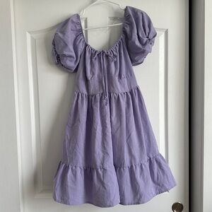 Lavender Puff Sleeve Women’s Dress